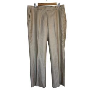NWT Brooks Brothers Pants Women 14 Tan‎ Loro Piana Caroline Fit Wool Silk Linen
